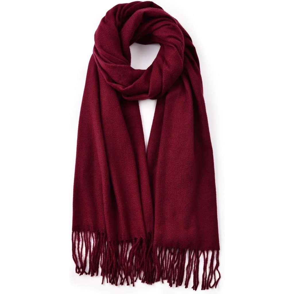 Womens Red Winter Scarf Classic Pashmina Shawls And Wraps Cashmere Scarves